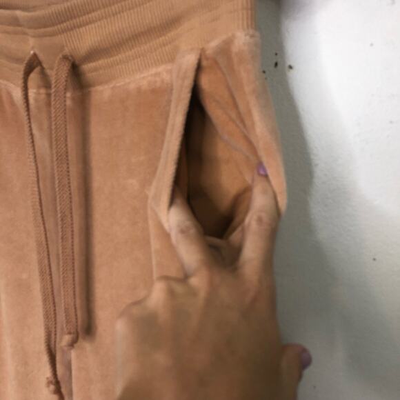 American Eagle Aerie Velour Flare Sweat Pants High Waist Tan Small Long - Picture 5 of 8